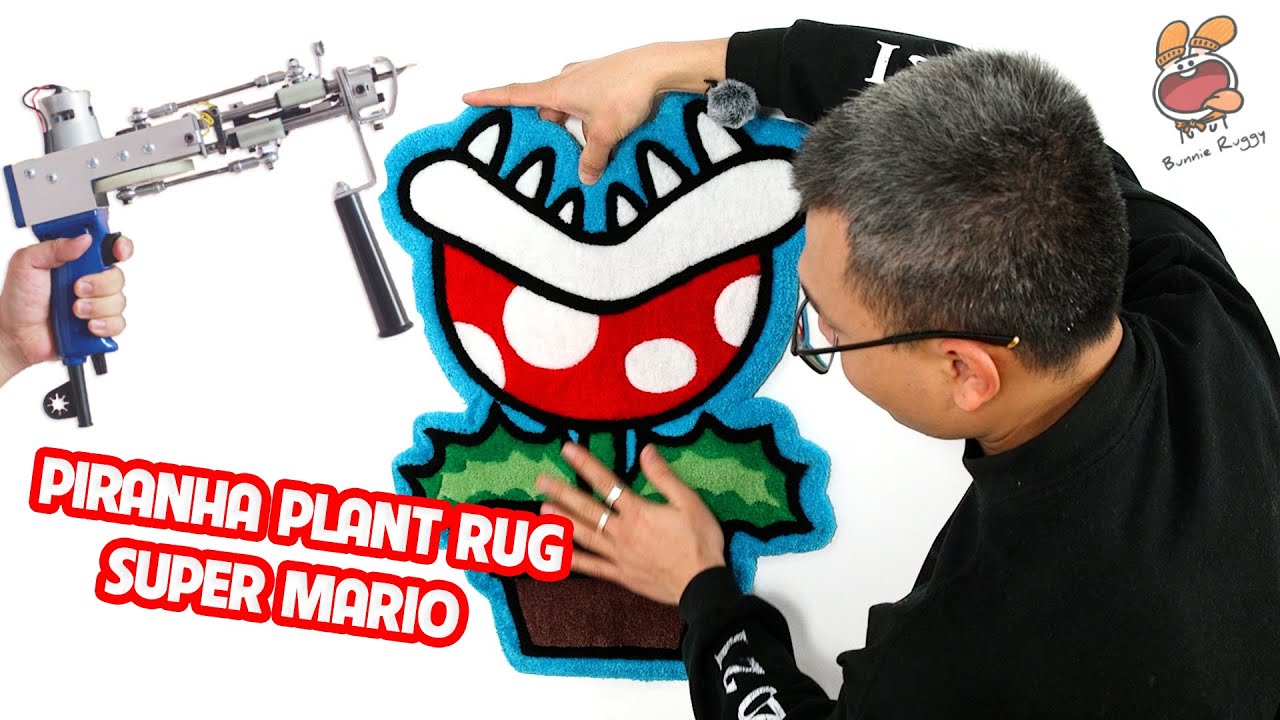 Rug Tufting – Piranha Plant Rug – Super Mario Series (Step by Step)