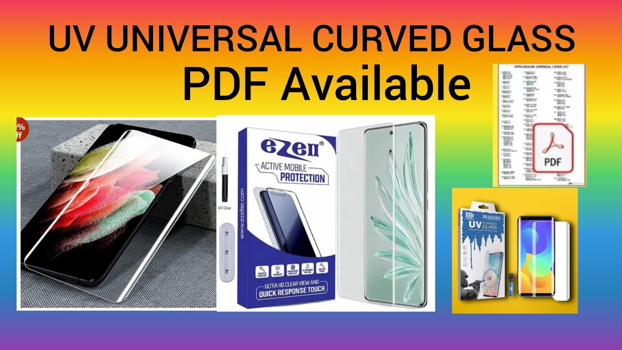 UV UNIVERSAL CURVED GLASS MOTO/VIVO/OPPO/ONEPLUS/REALME 70+ MODELS SAPORT KAREGA  SIRIF 5 COMPANY 