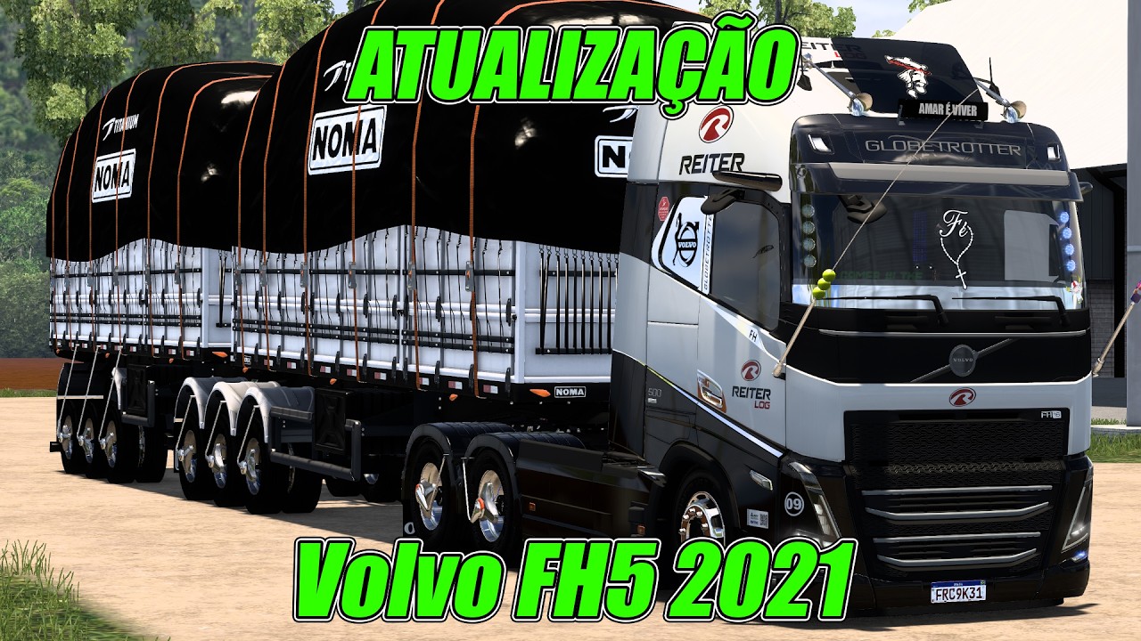 Volvão FH5 2021 saindo carregadaço no 9 eixos arqueado