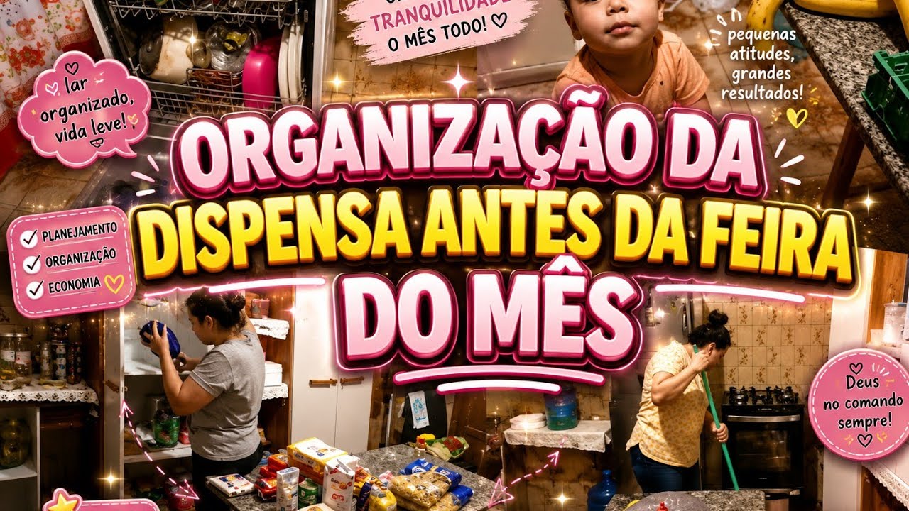 LIMPEI A DISPENSA + ORGANIZAÇÃO NA COZINHA! FEIRA DO MÊS 
