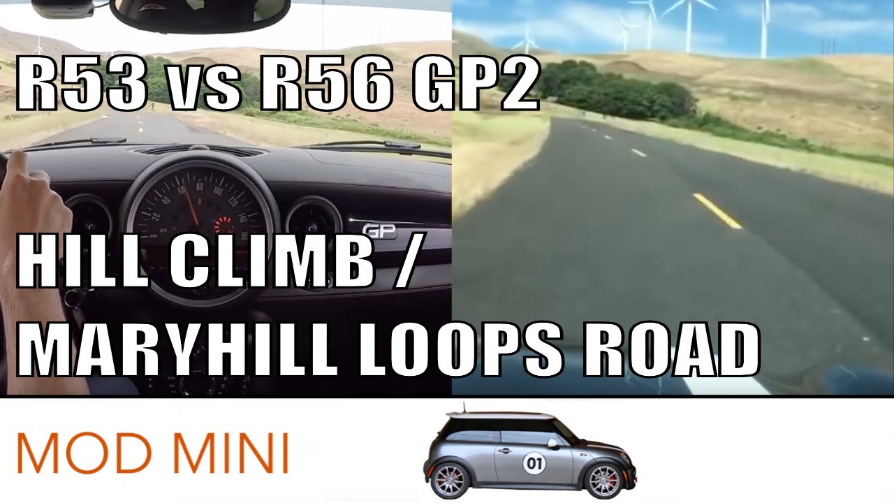 MINI Cooper S 240HP R53 vs R56 GP2 Hillclimb: Maryhill Loops Road
