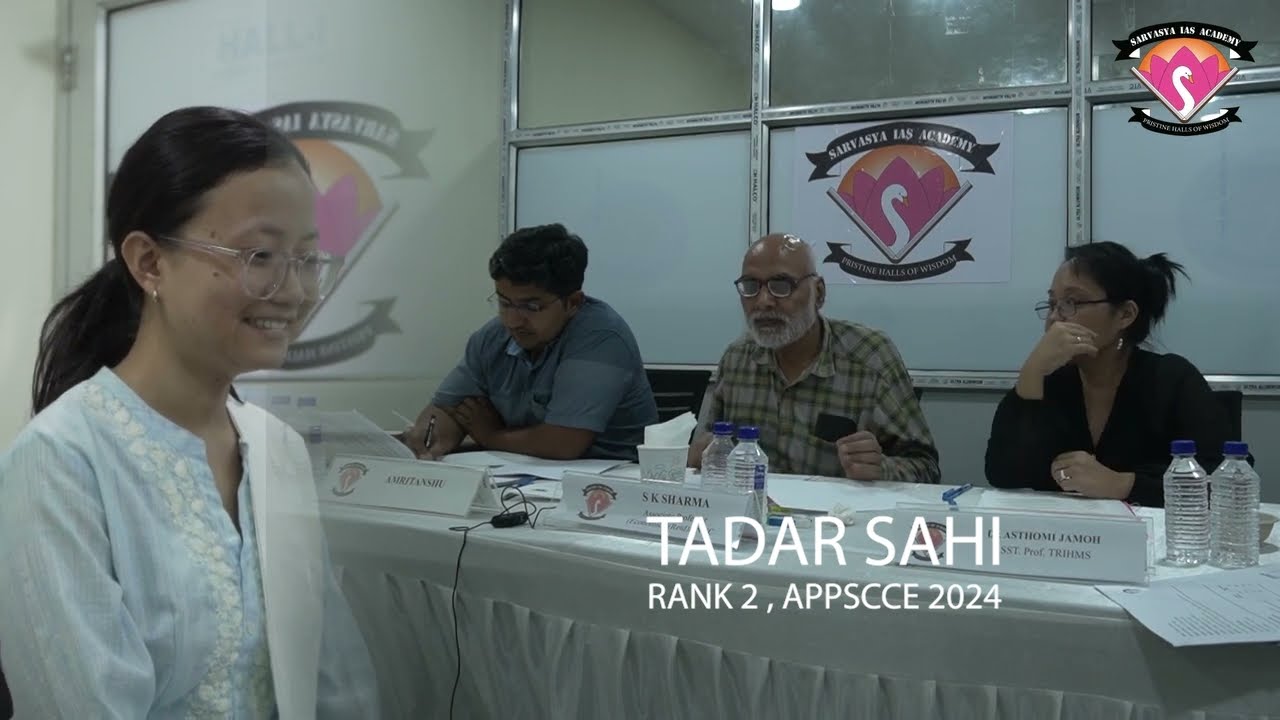 APPSCCE 2024  Tadar Sahi:(Rank-2) Exclusive Mock Interview @SarvasyaIAS  |