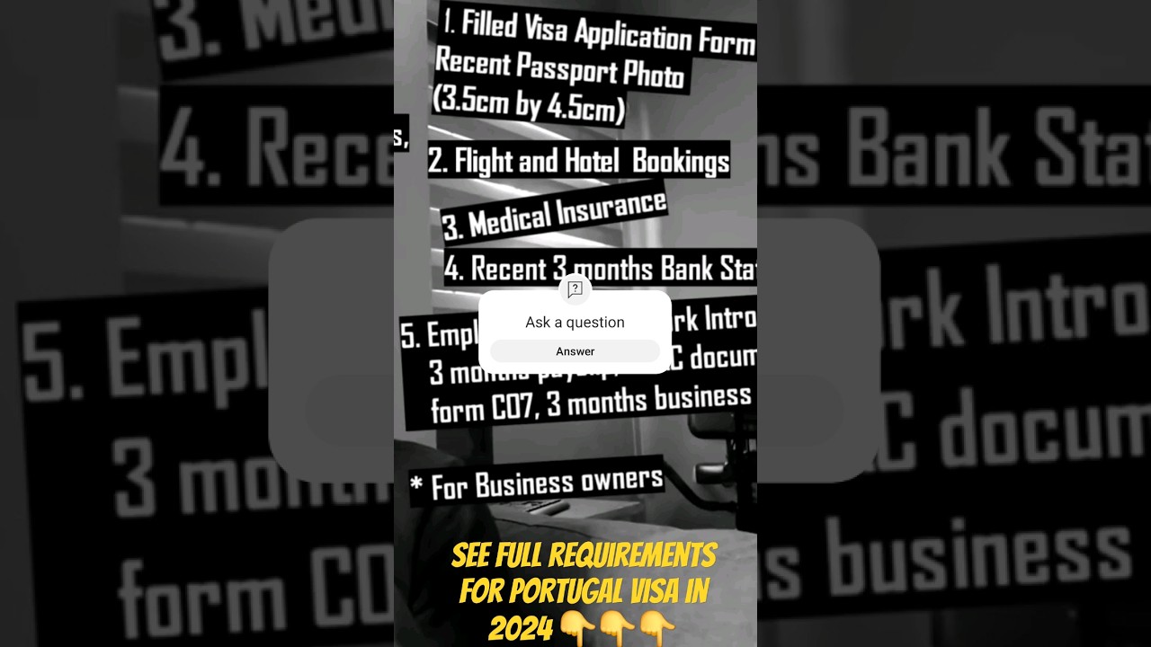 SEE 2024 requirements for Portugal Visa and LEARN how to save cost!  