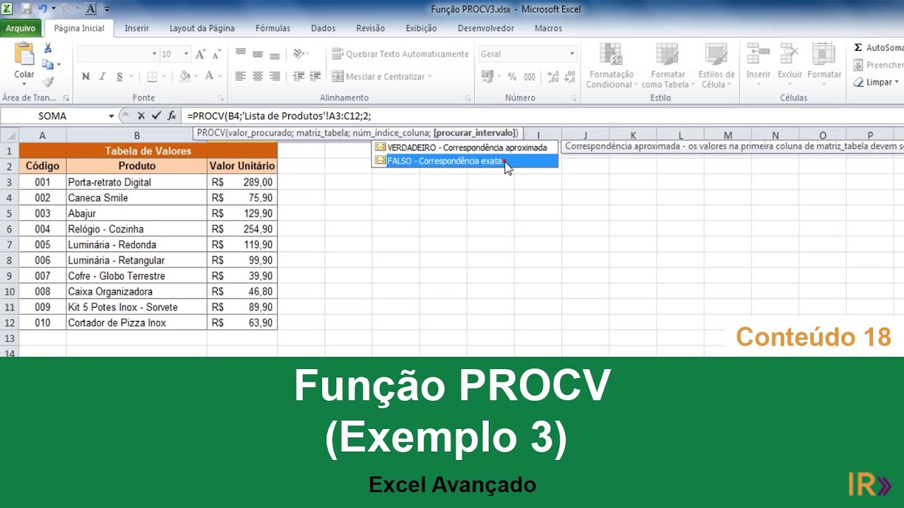 Série: Como fazer o PROCV - Controle de Vendas