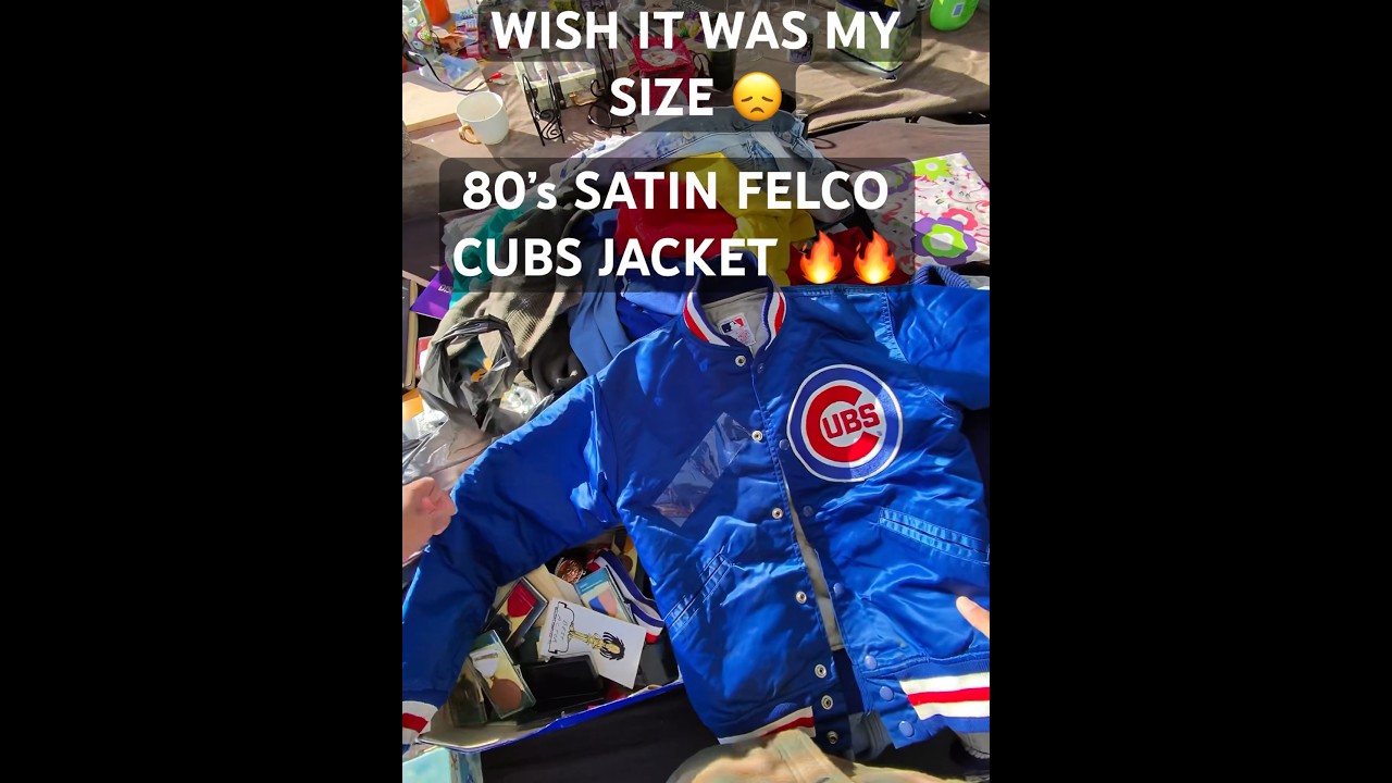#vintage #felco #cubs #jacket #80s #Chicago #mlb #madeinusa #fleamarket #ebay #thrifting #shorts