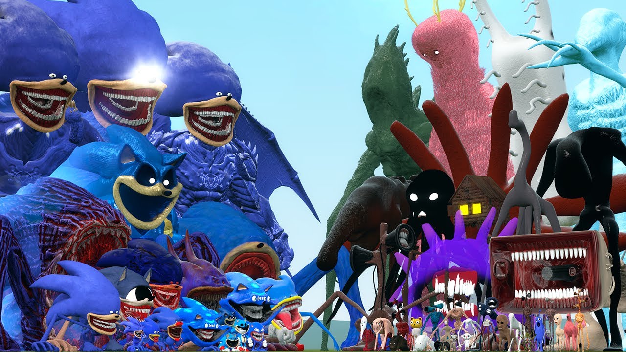 ALL CTHULHU SONIC MONSTERS VS TREVOR HENDERSON CREATURES (Garry's Mod)