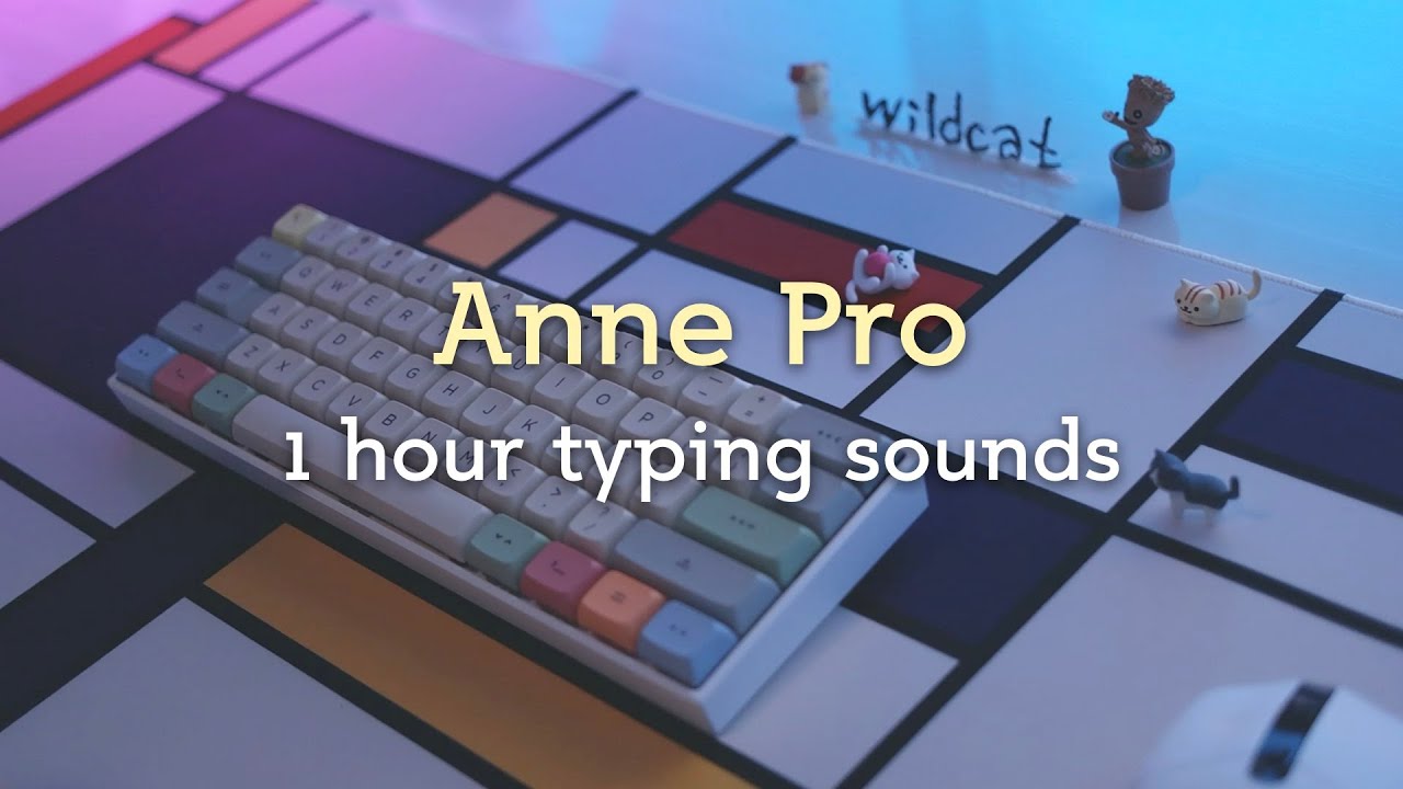 Anne Pro 1 Hour Keyboard Typing Sounds ASMR (No talking, No music, No mid-roll ads)