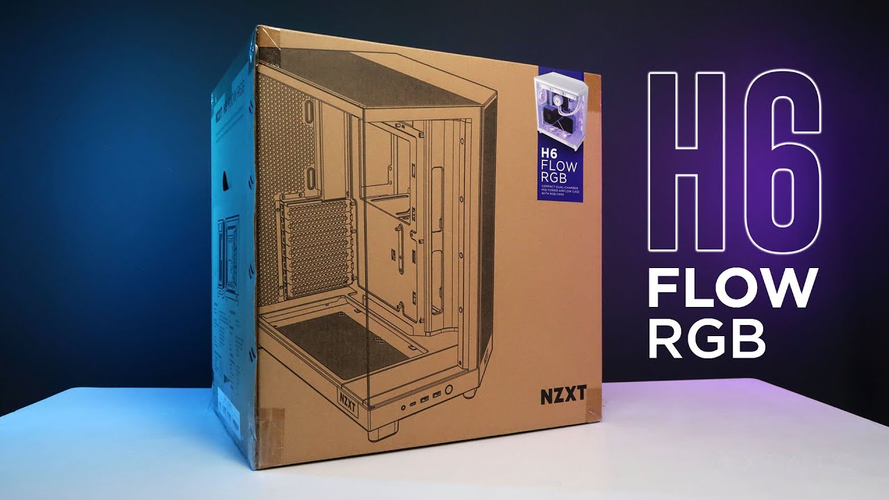 NZXT H6 Flow RGB Compact Dual Chamber PC Case Unboxing & Overview