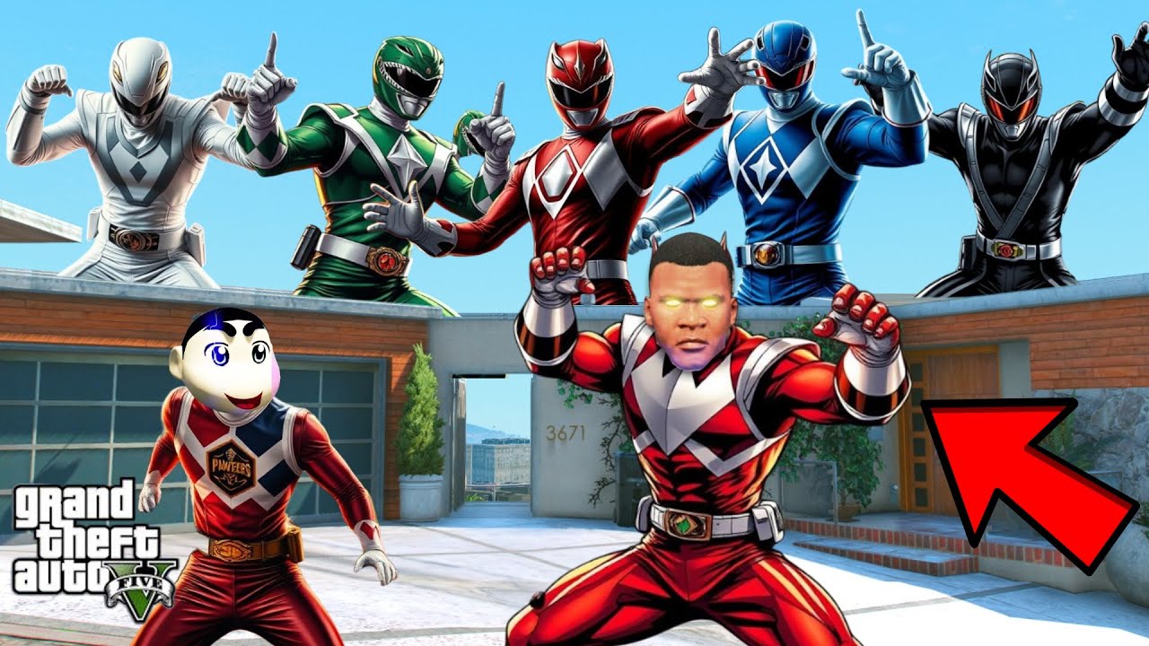 GTA 5 : Franklin & Shinchan Become Power Rangers in GTA 5!