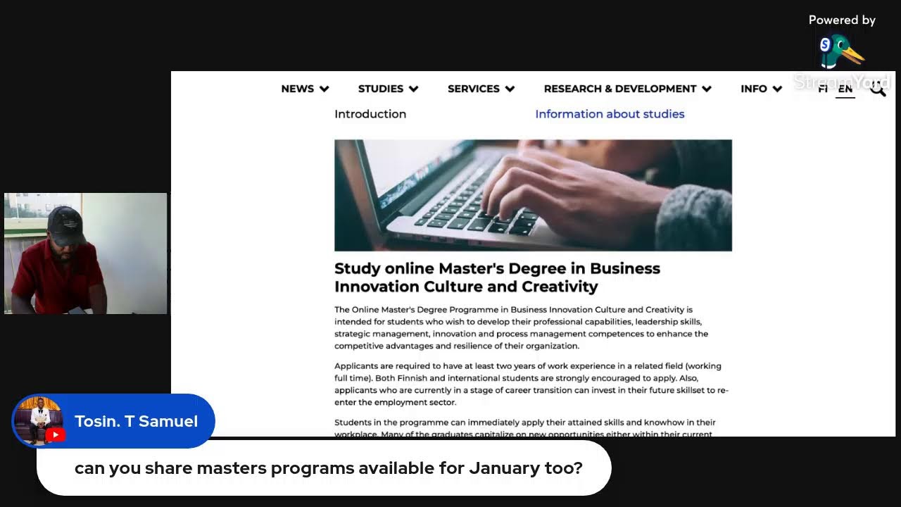 Live session about moving to Finland in January 2025. Admissions on going 28.8-11.9.2024