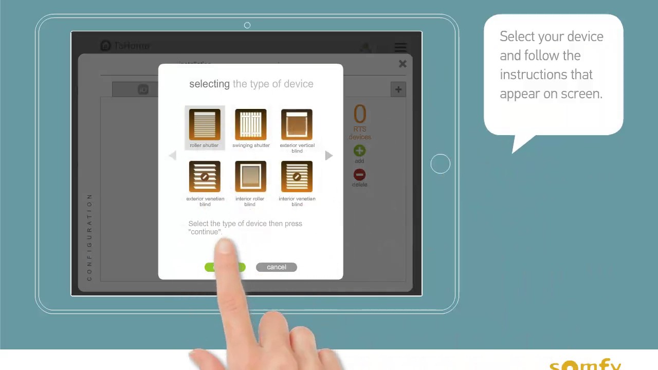 SOMFY TaHoma: Tutorial 1 - Adding Devices