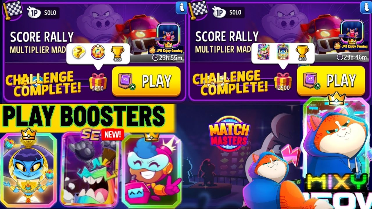 2 Solo/Multiplier Madness Solo Challenge Score Rally 5850 Score/ Multiplier Madness 12500 Score