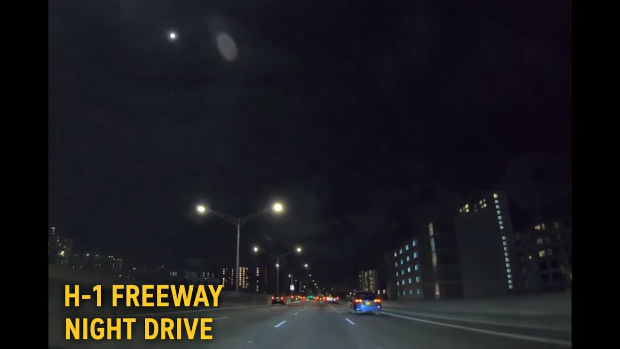 Oahu Hawaii Night Drive | H-1 Freeway Eastbound Scenic Drive