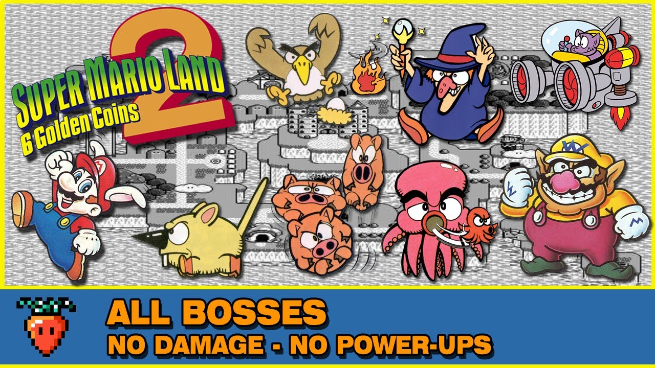 Super Mario Land 2: 6 Golden Coins (Game Boy) - All Boss Fights [No Damage - No Power-Ups] + Ending