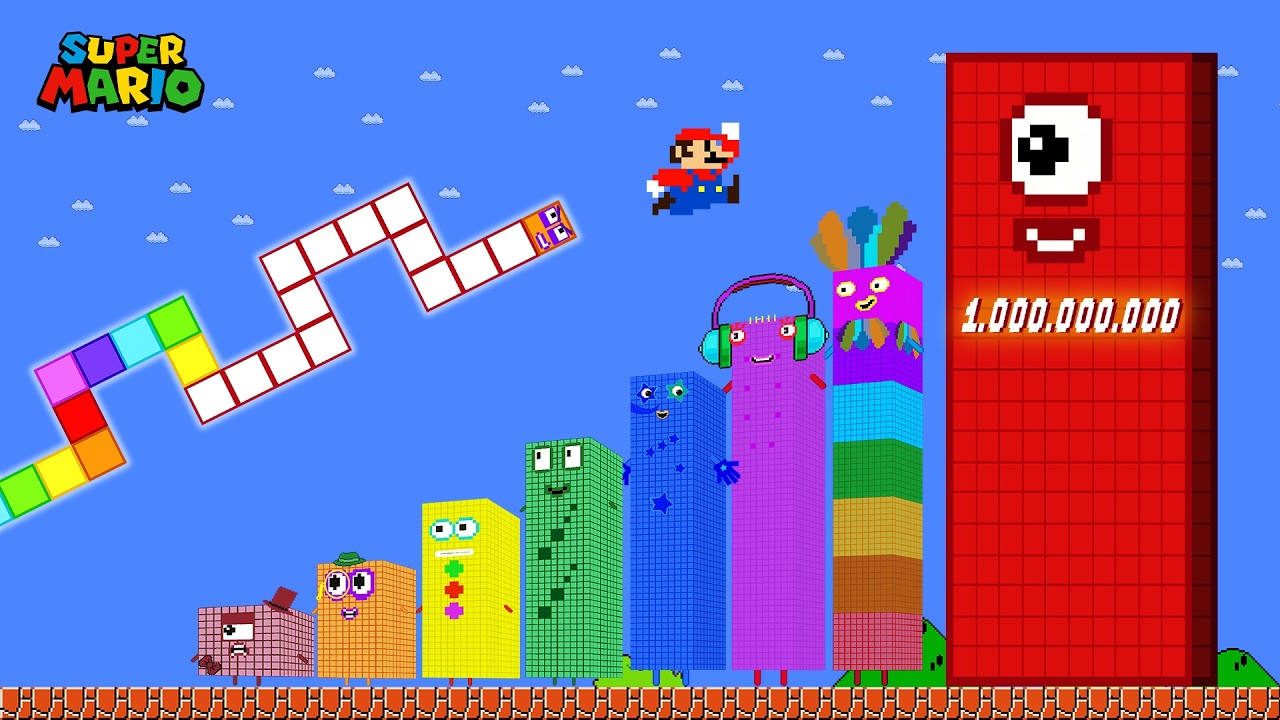 Number Snake vs the Tallest Number 1,000,000 in Maze Level Up | Game Animation