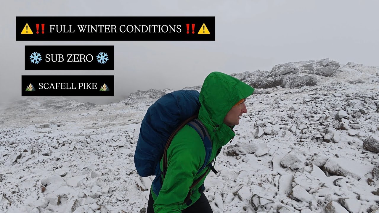 ⚠️‼️Hiking Scafell Pike in Extreme Weather‼️⚠️ | Whiteout, Snow & Wind ❄️💨