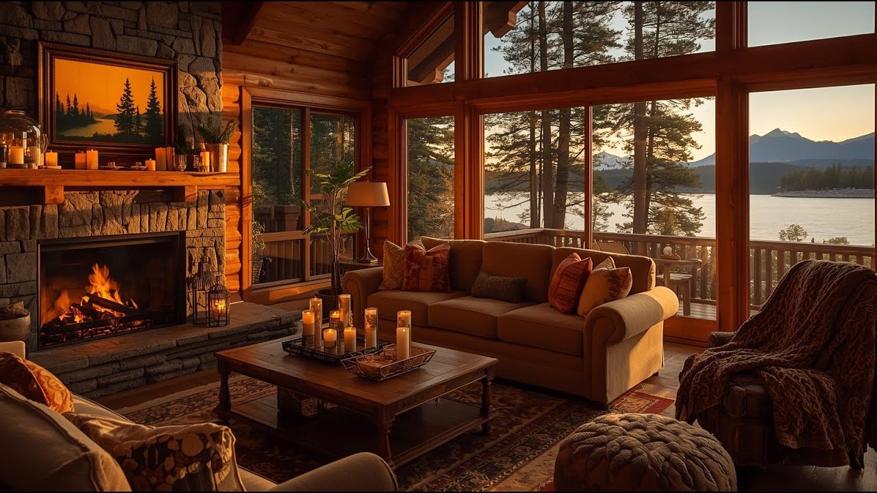Calm Cabin Vibes | Relaxing Jazz & Crackling Fireplace