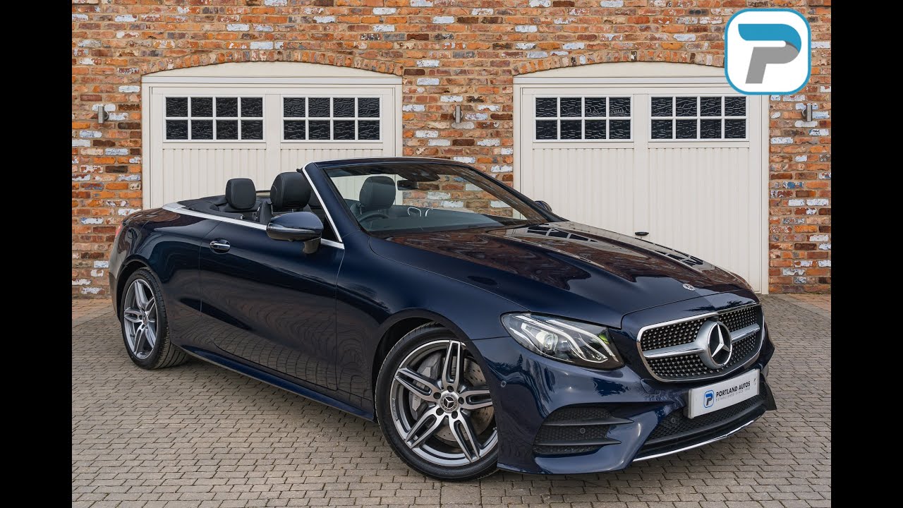 2018 68 MERCEDES E300 AMG LINE PREMIUM CABRIOLET IN CAVANSITE BLUE METALLIC WITH BLACK LEATHER