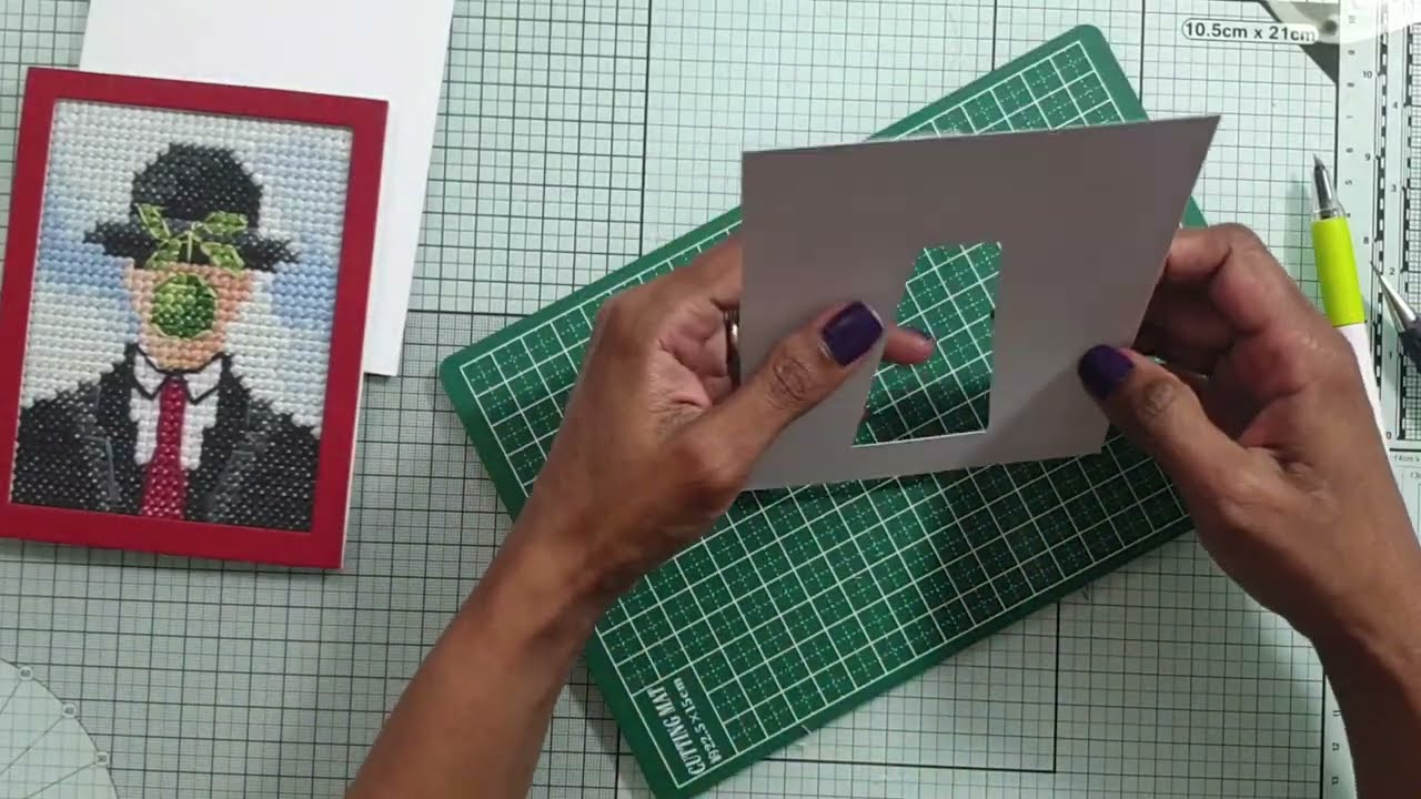 Cross Stitch Technique | crossstitch of famous paintings | Framed Gift inserted into card