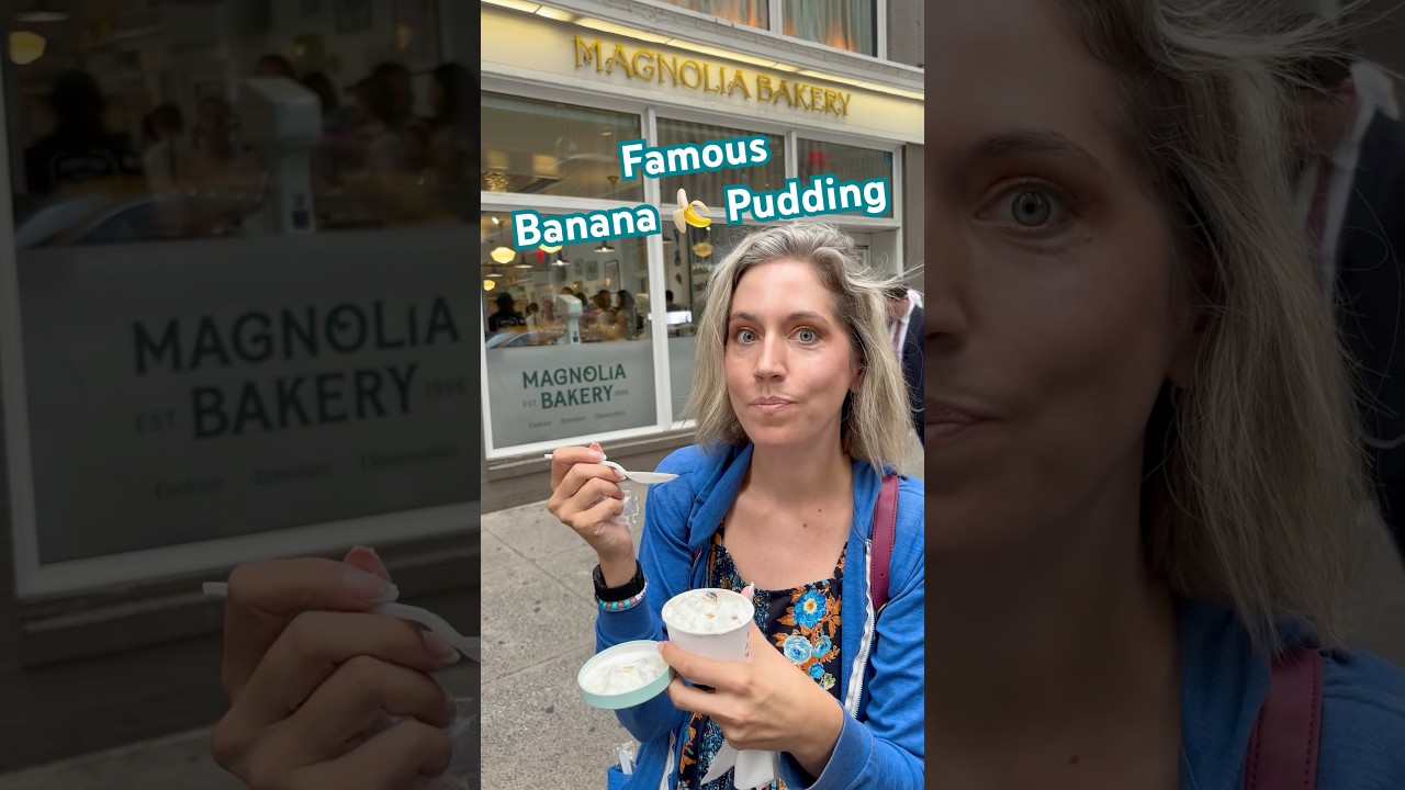 Trying Magnolia Bakery&rsquo;s Banana Pudding 🤤 #whatieatinaday #nyc