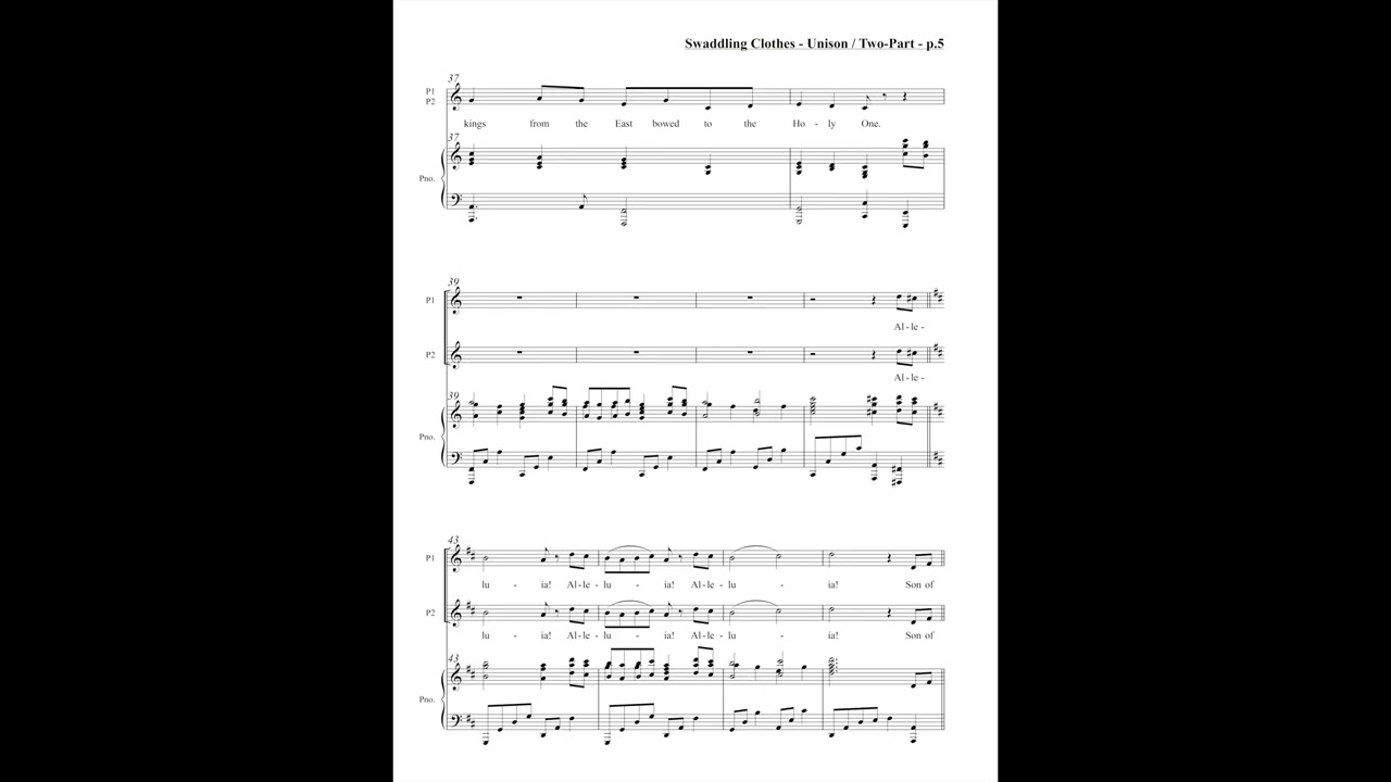 Swaddling Clothes | Unison / Two-Part Choir & Piano | Geneil Breeze & Garrett Breeze