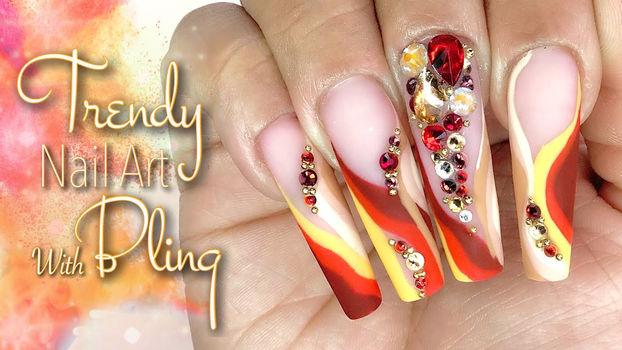 Trendy Nail Art and Bling 💎 | Gel Polish Nail Art | 😍 MAKARTT DUETS | Bling Nails
