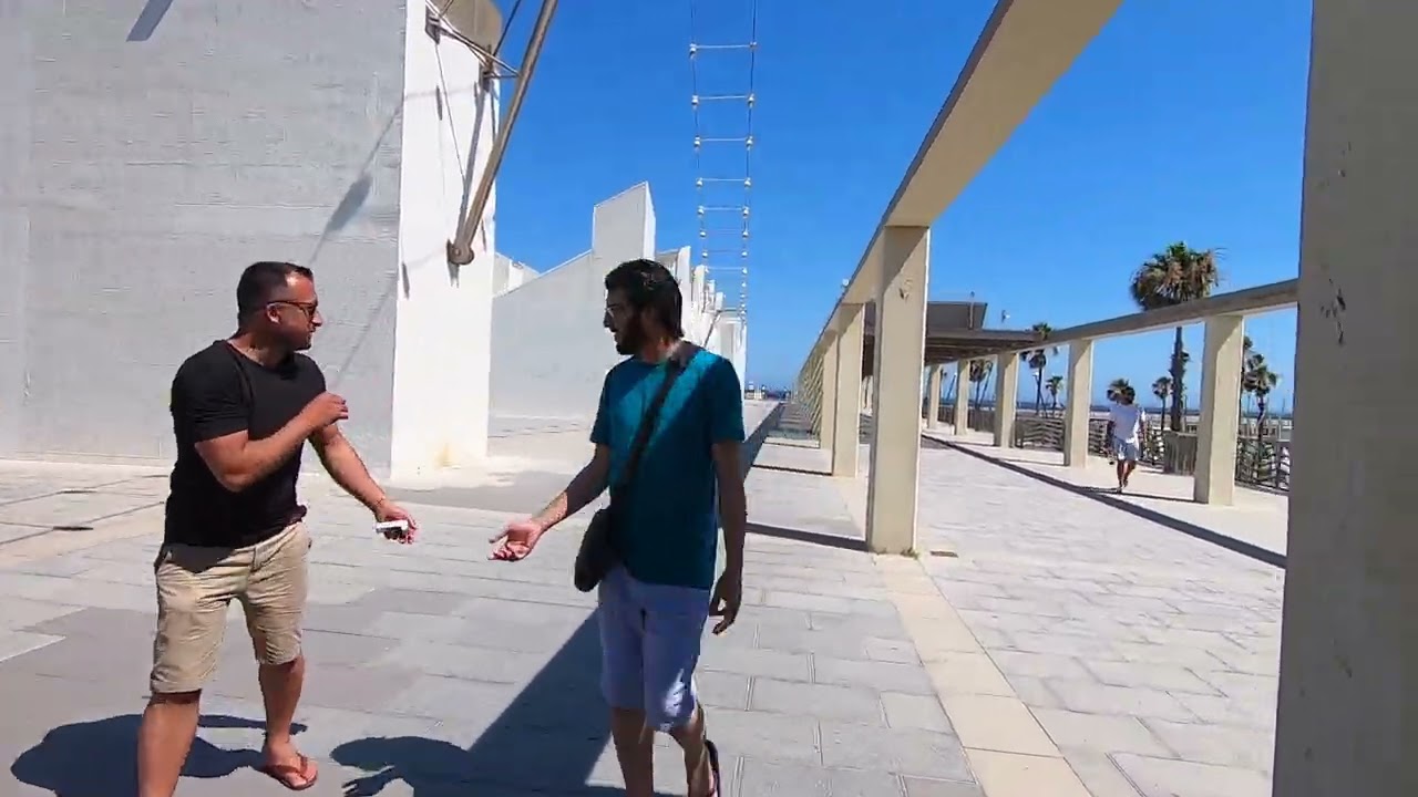 At the beach in Barcelona