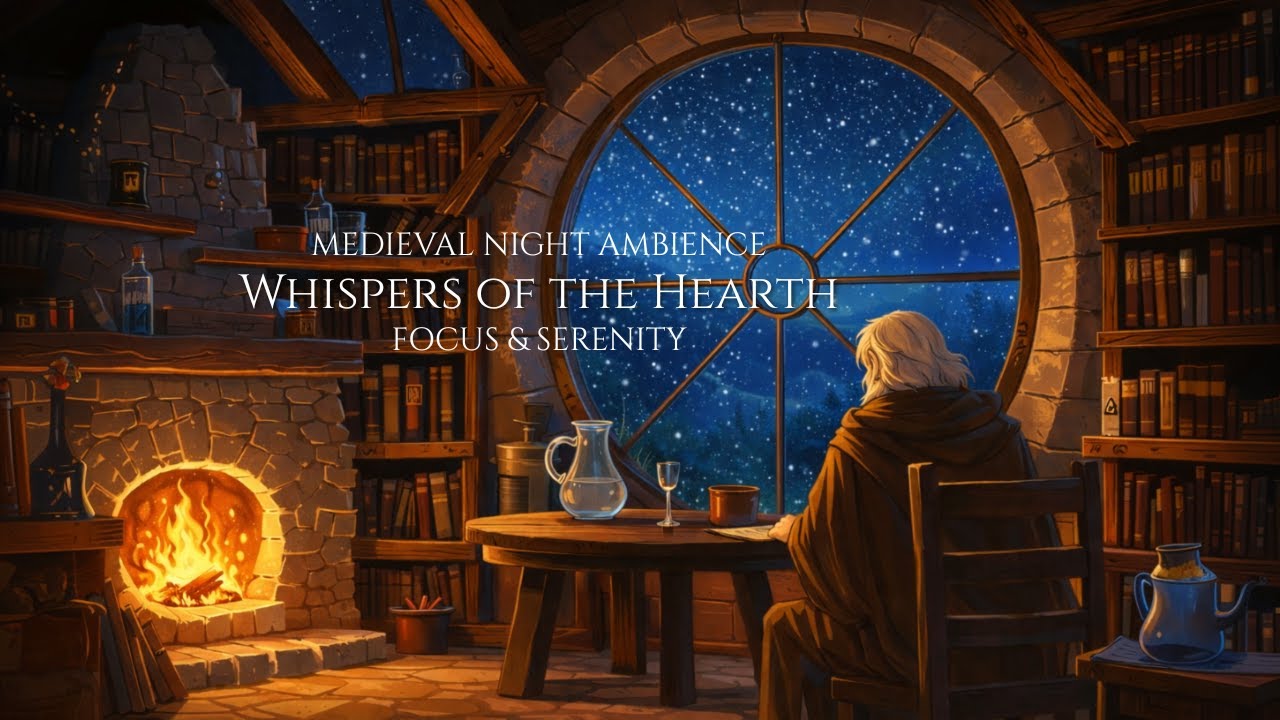 WHISPERS OF THE HEARTH｜Medieval Night Ambience – Focus & Serenity