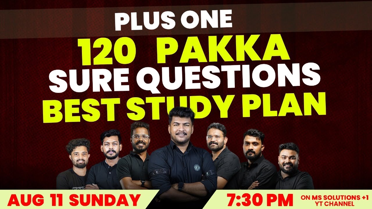 +1  120 PAKKA SURE QUESTIONS | BEST STUDY PLAN | AUG 11 | 7:30 PM | MS SOLUTIONS +1
