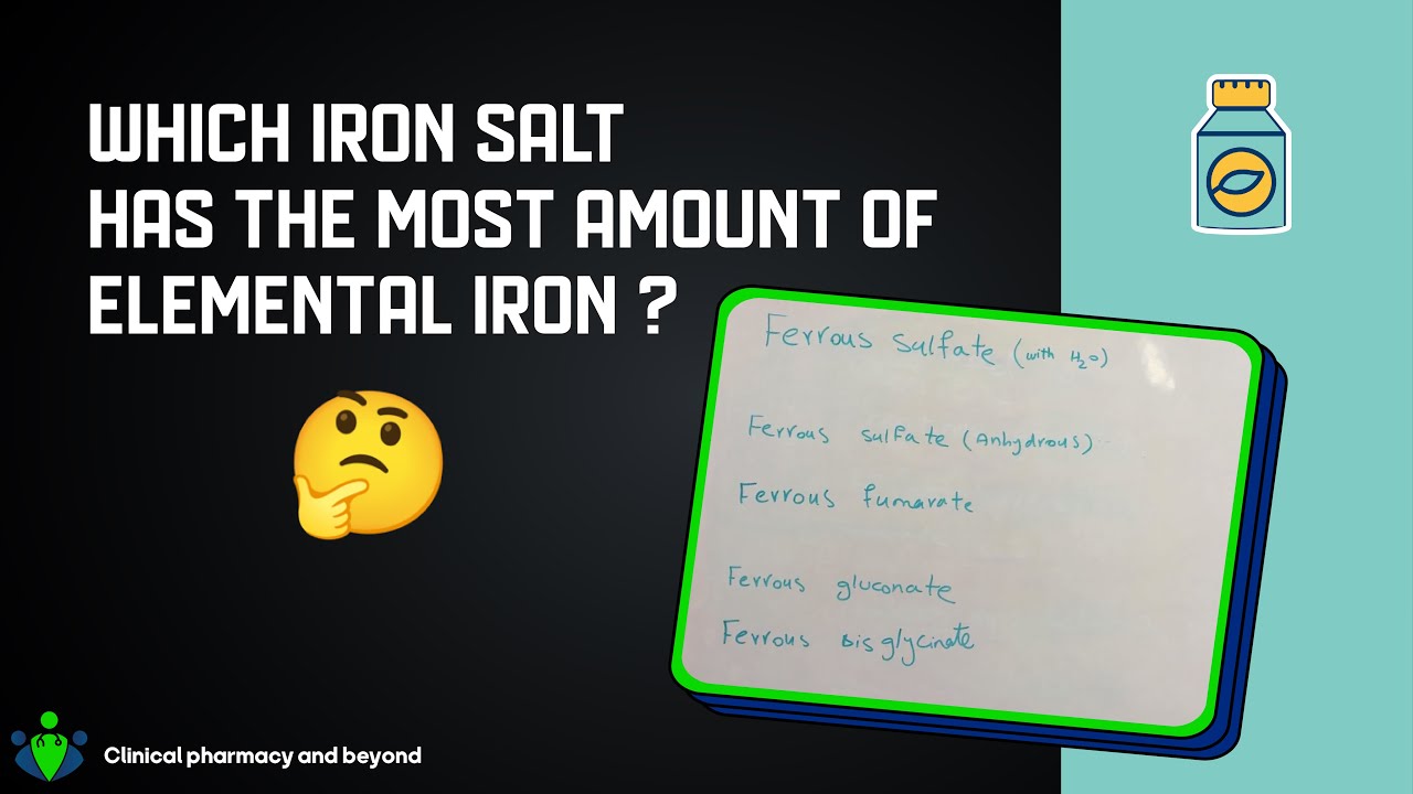 Which Iron salt has the most amount of elemental Iron?