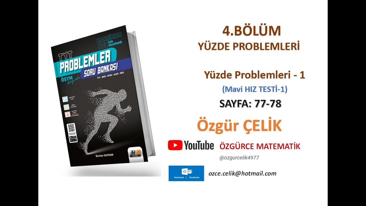 Hız ve Renk TYT Problem-Yüzde Problemleri 1 (Mavi Hız Testi 1) (sayfa: 77-78)