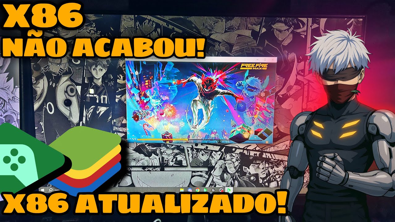 FREE FIRE x86 ATUALIZADO para GOOGLE PLAY e BLUESTACKS (COM e SEM TELA PARADA)