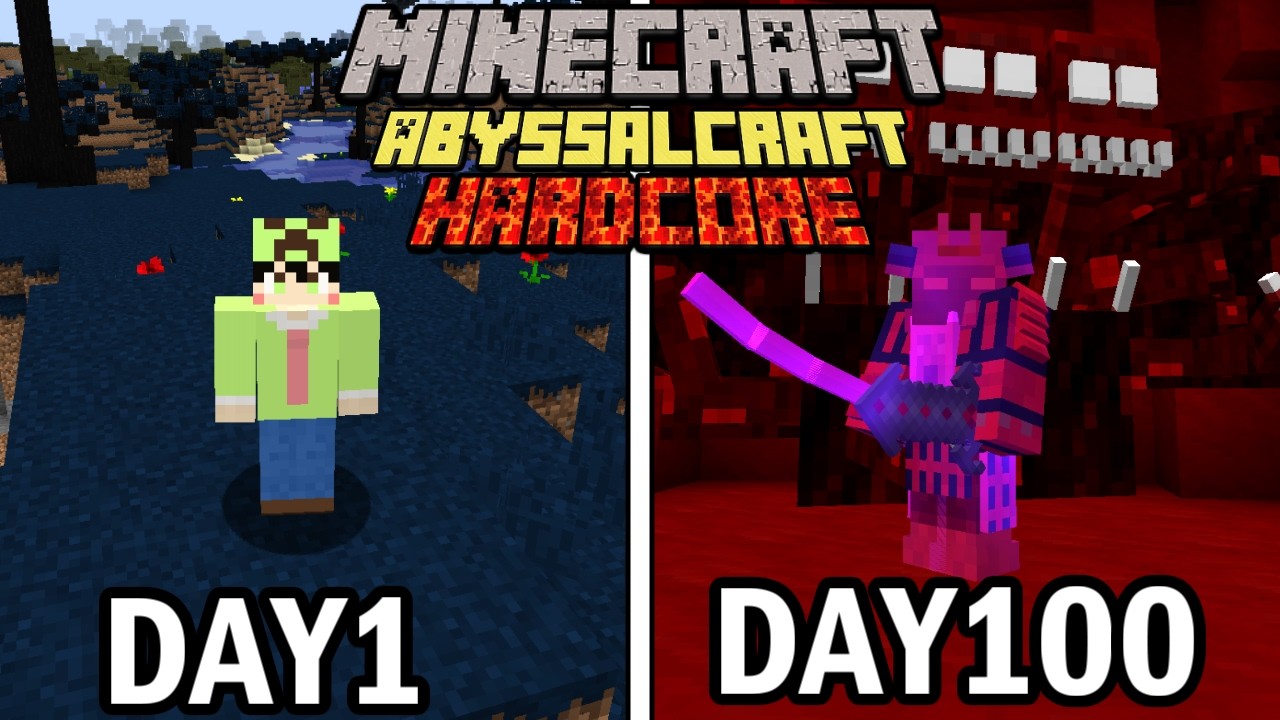 【マインクラフト】奈落の世界で100日間ハードコア生活をしたらヤバかった【100days】【Minecraft】