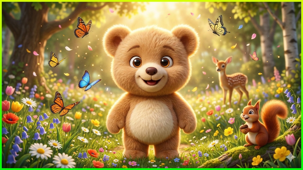 Ursulețul Somnoros 🐻 Cântec de Primăvară pentru Copii | Animale din Pădure