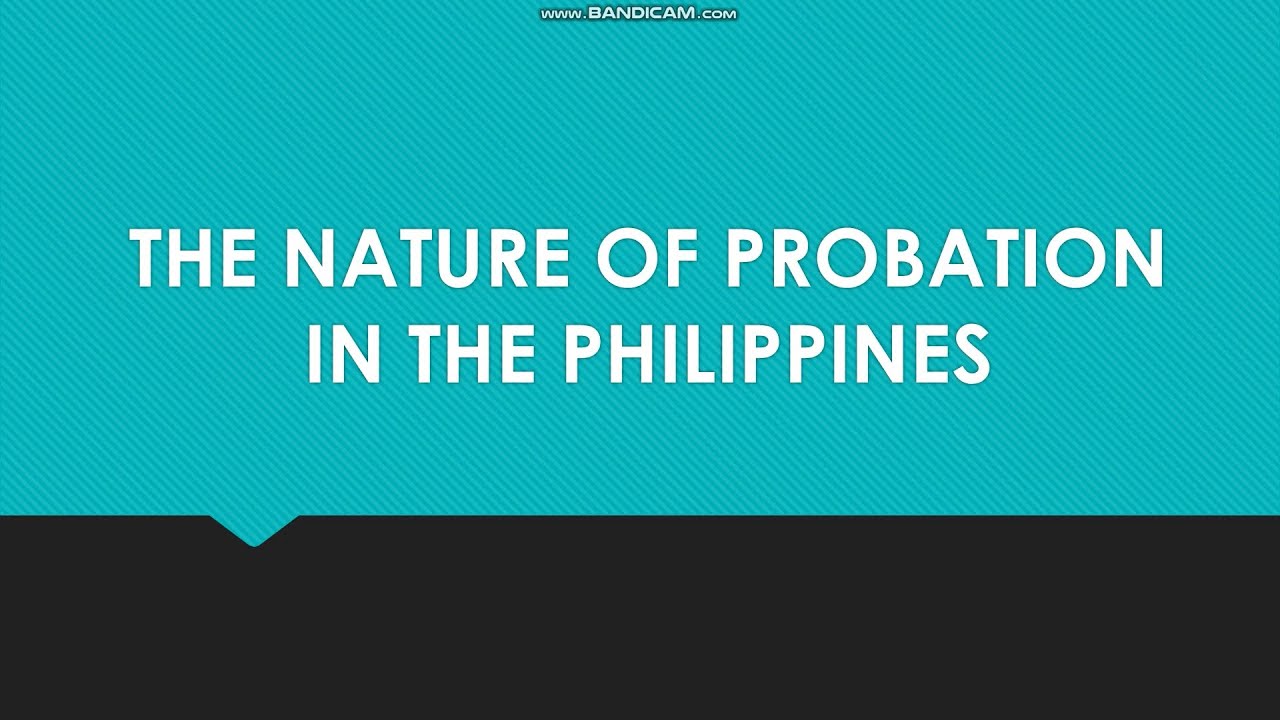 NON-INSTITUTIONAL CORRECTION- The Nature of Probation in the Philippines