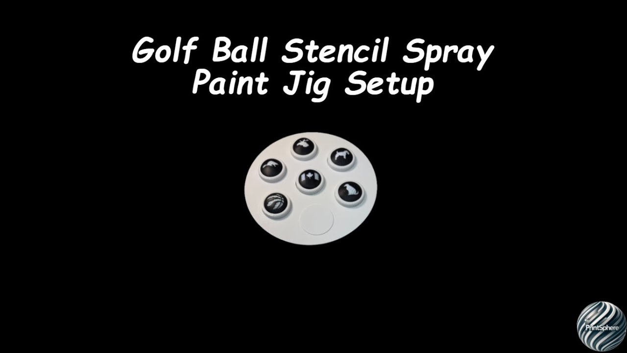 PrintSphere Spray Paint Jig Setup for Golf Ball Stencils