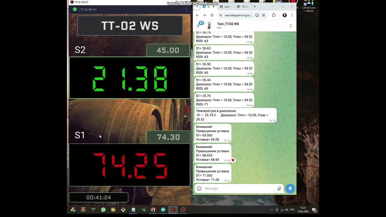 TT-02 WS. Тест Телеграм оповещения.