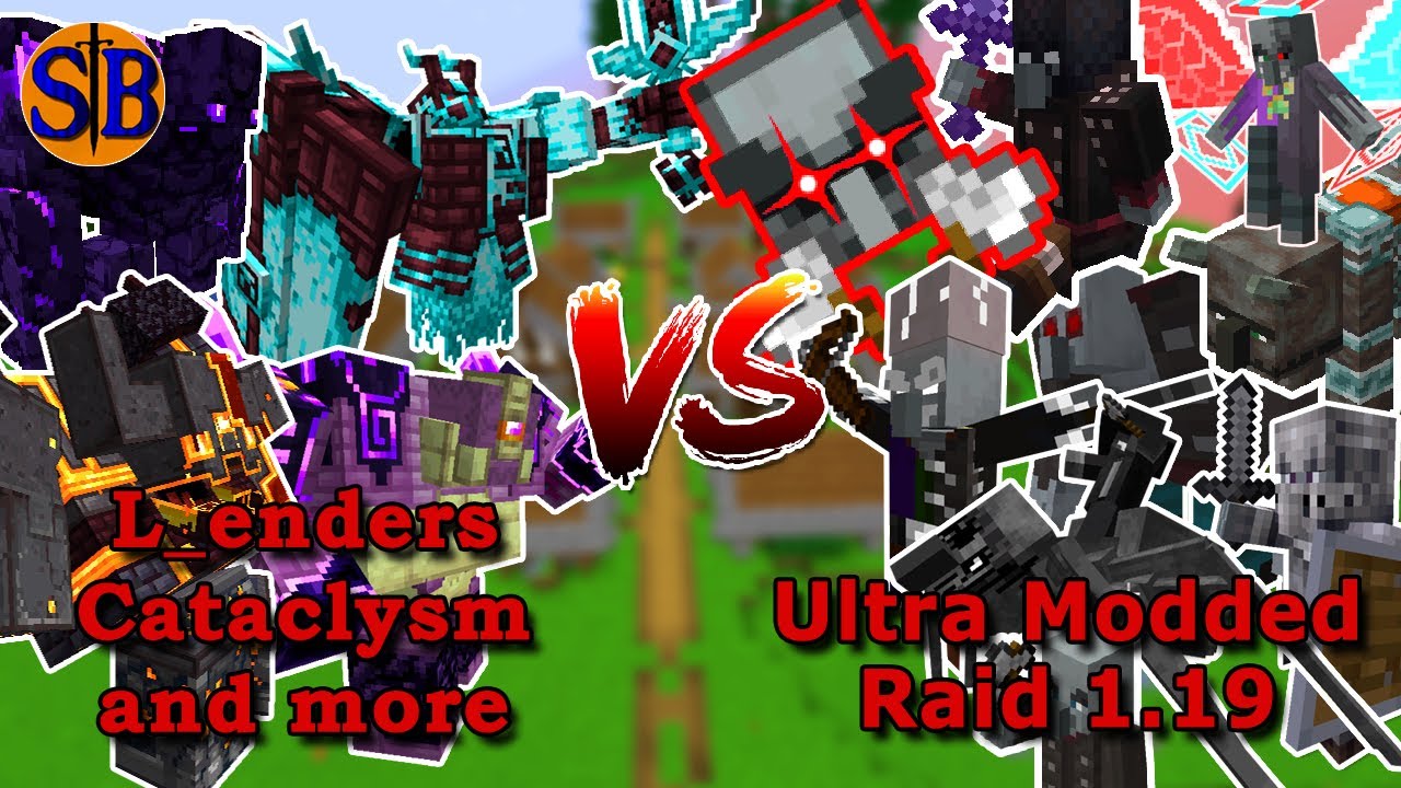 Can L_ender's Cataclysm and more Defend against an ultra Modded Raid  1.19 | Minecraft Mob Battle