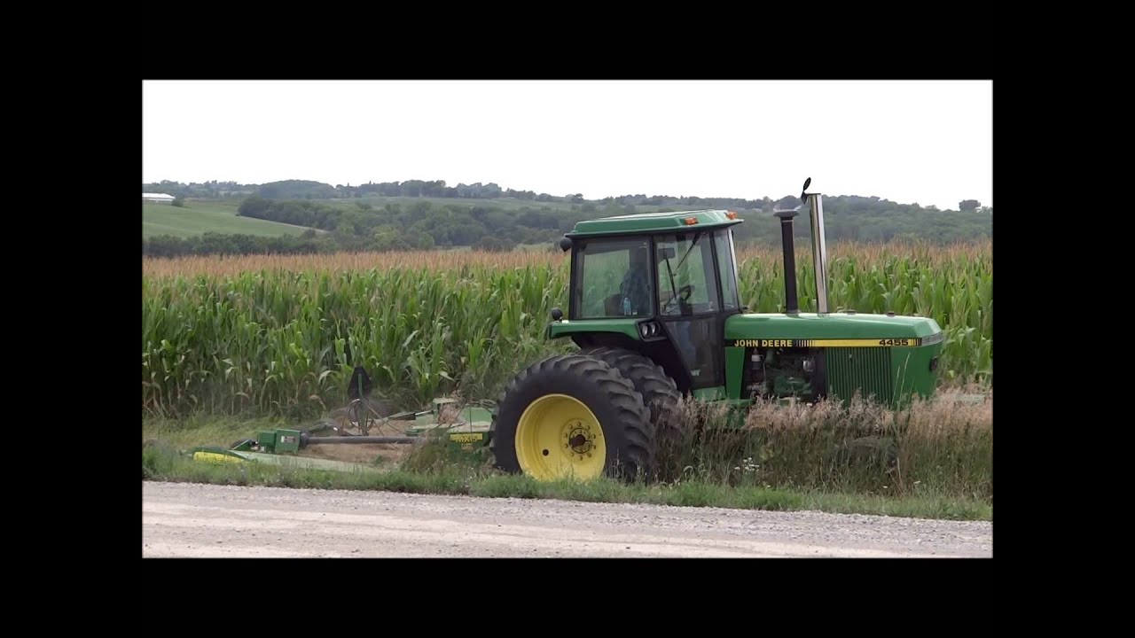 Bush Hogging with John Deere MX15 mower and John Deere 4455