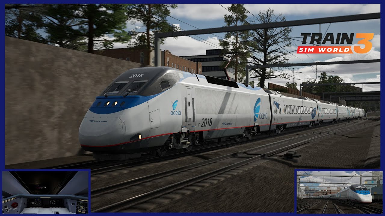 Trying out the Amtrak 'Acela Express' (cab ride to Boston) ~ Train Sim World 3