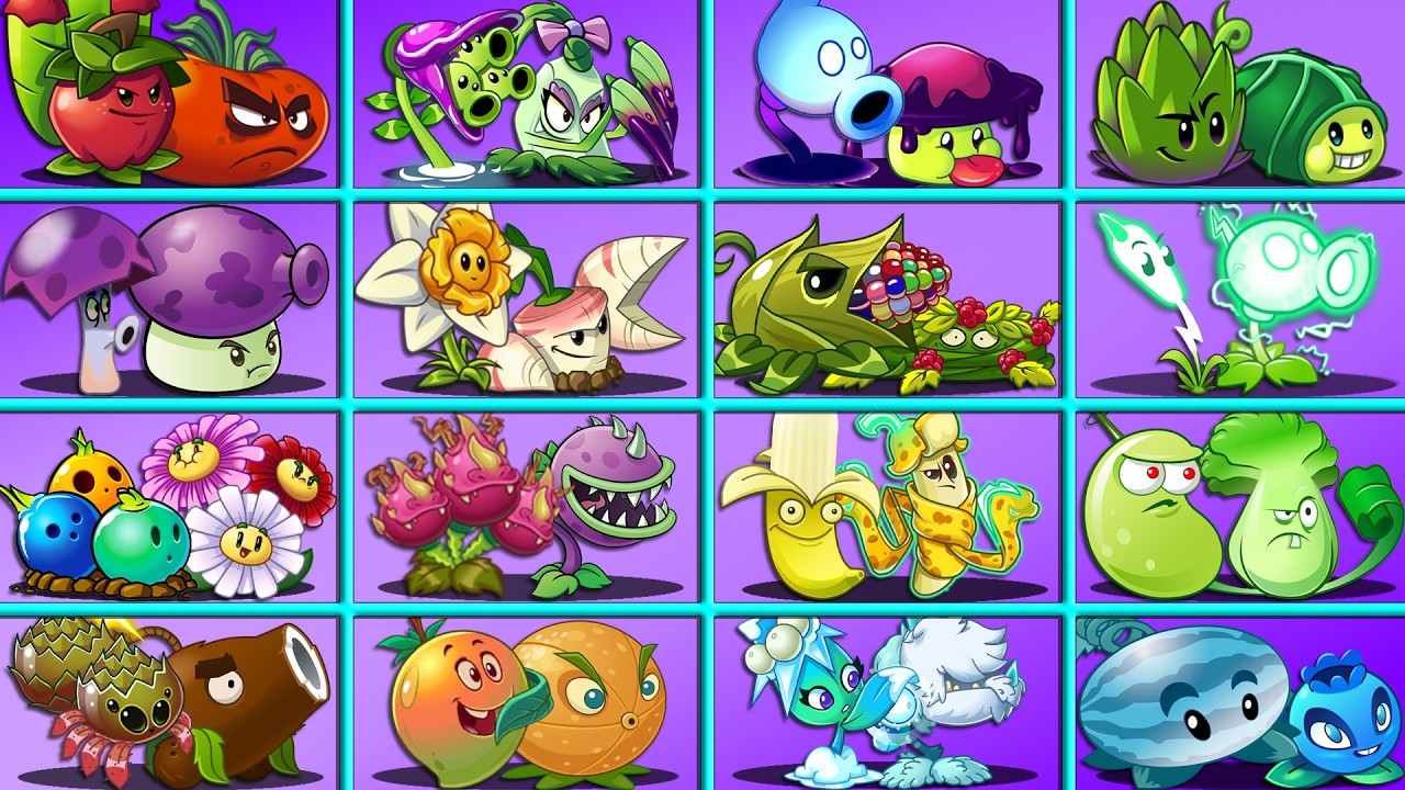 16 Pair Team COLOR Plants Battlez - Who Will Win? - PvZ 2 Teams Plant