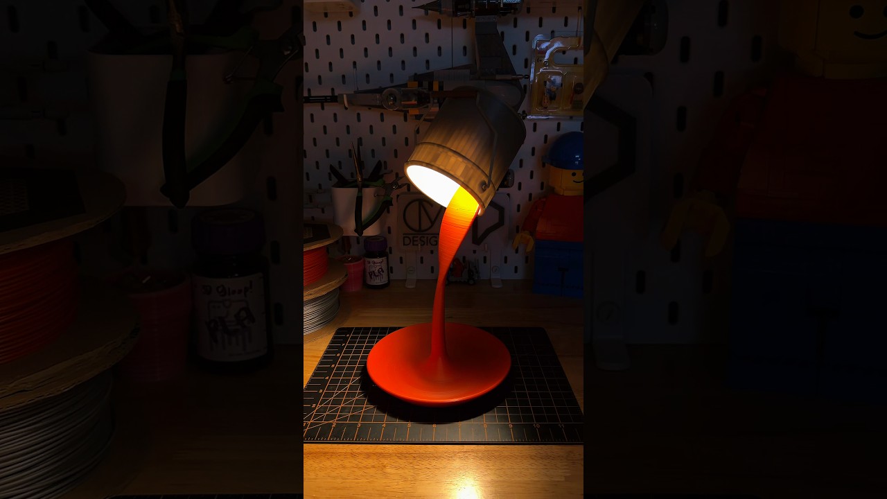 Bucket Desk/Portable Lamp by elleSTVDIO! Printed with Protopasta! #3dprinting #3dprinted #filament