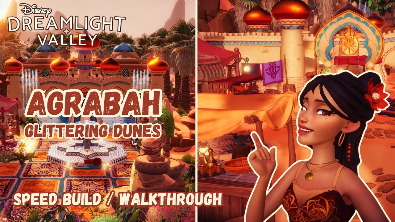 AGRABAH DESERT SPEEDBUILD & WALKTHROUGH | Glittering Dunes | Disney Dreamlight Valley