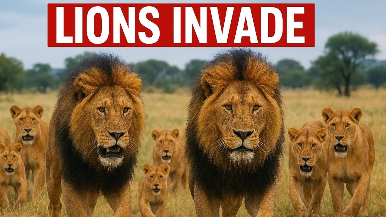 2 Big Male Lions Invading Pride | Madikwe South Africa 