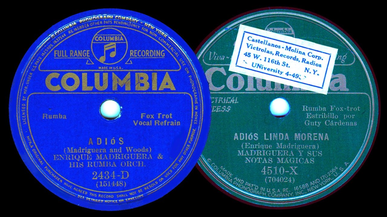 1931 Adios - Two Versions by Enrique Madriguera Orchestra