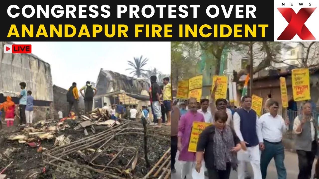 Kolkata Congress Protest LIVE: Shubhankar Sarkar, Abhijit Mukherjee Lead Protest Over Anandapur Fire