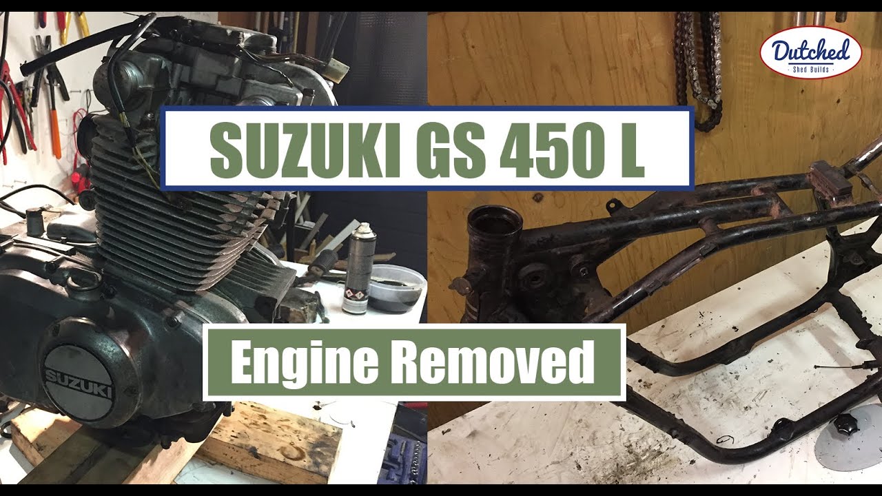 Suzuki GS450  Engine removed