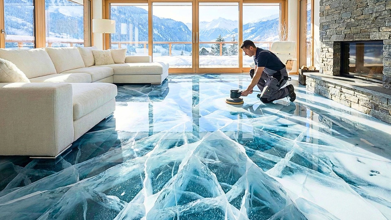Top 10 Frozen Lake Epoxy Flooring Concepts Featuring Cracked Ice Effects and White Resin