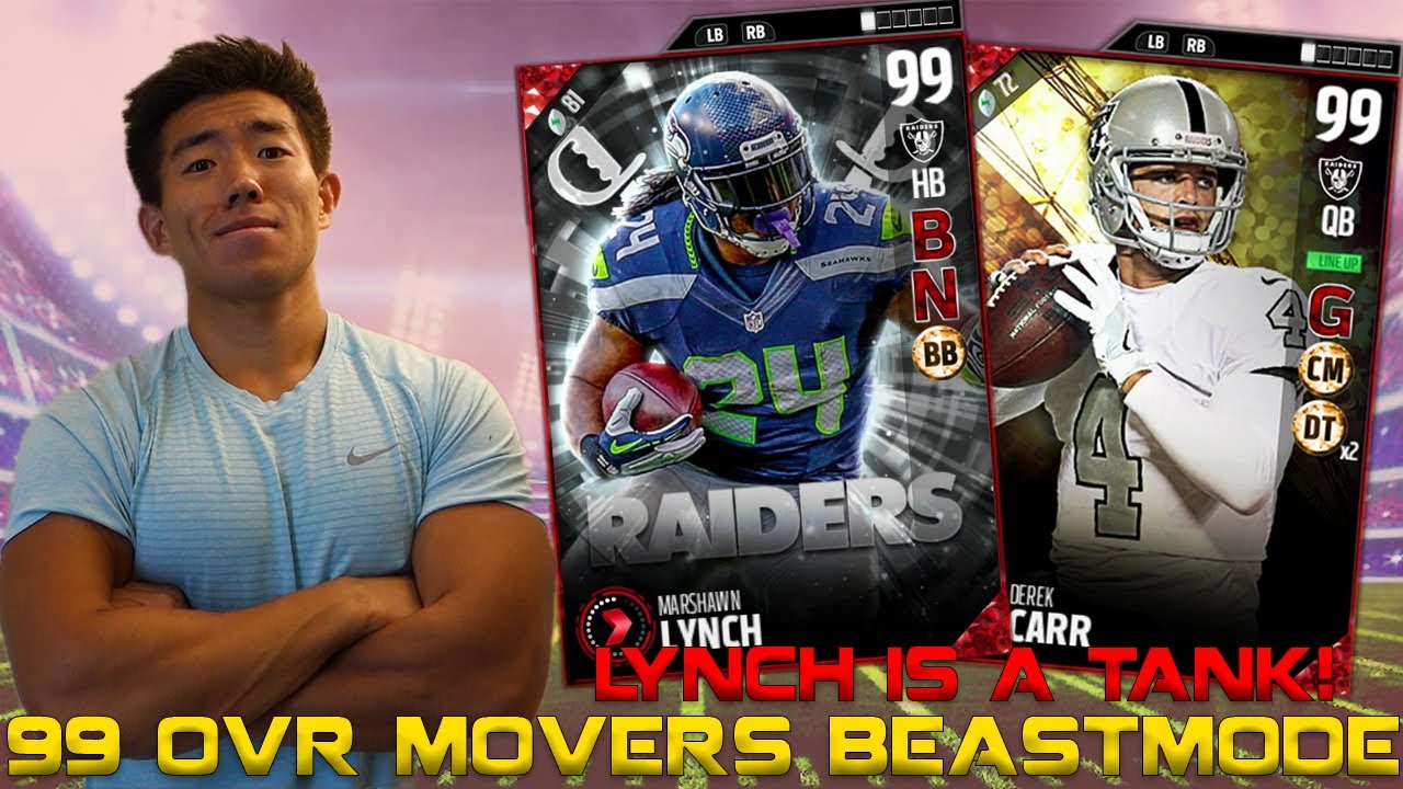99 OVR MOVERS MARSHAWN LYNCH IS A TANK! MADDEN 17 ULTIMATE TEAM