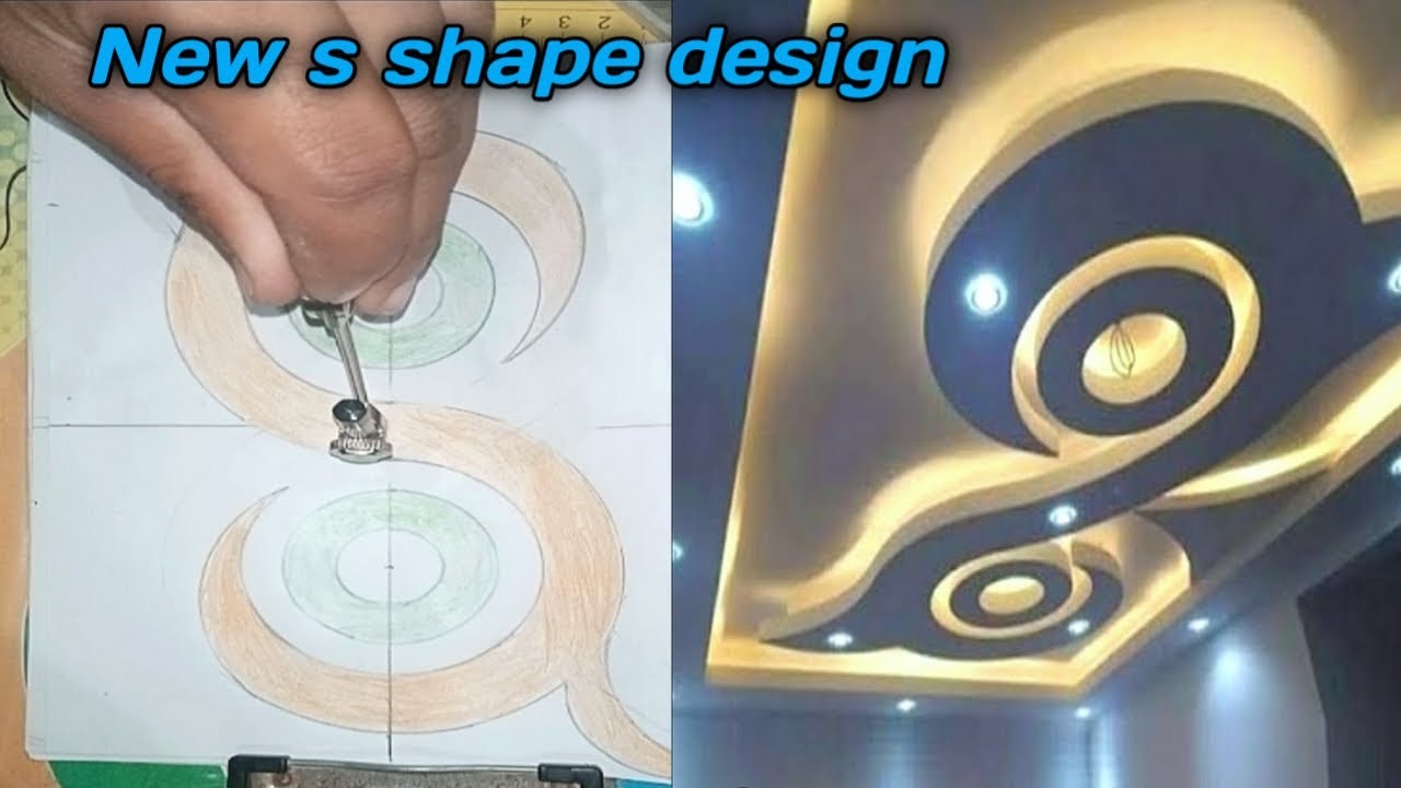 How to mark new s shape fancy ceiling design by khushab ceiling point